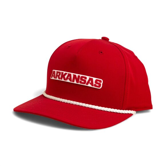Arkansas Razorbacks ARKANSAS Red 3D Five Panel Classic Rope Hat- Red/ White - Picture 2 of 3